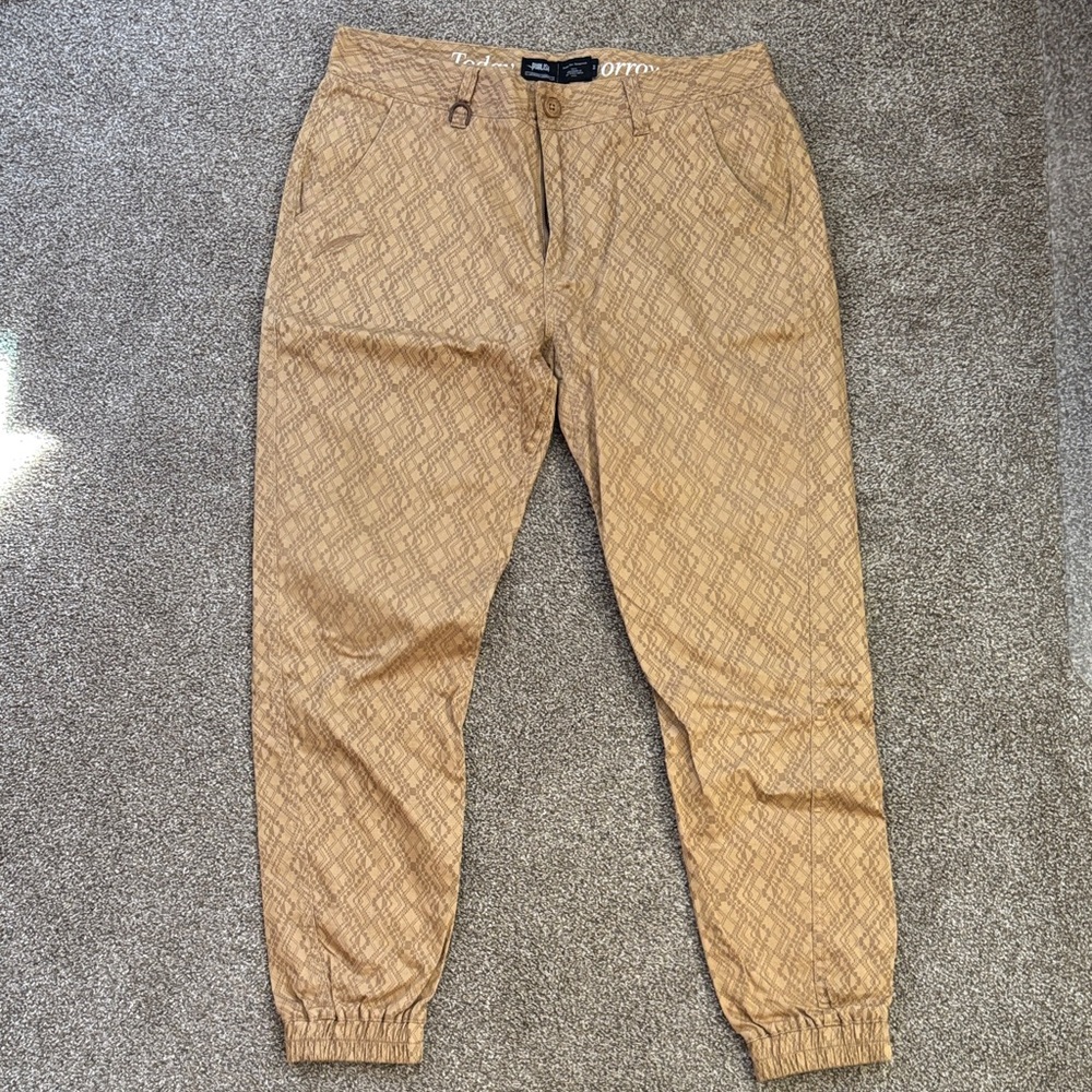 Publish Men's Tan Geometric Pattern Joggers